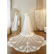 Voile de dentelle vintage blanc ivoire, voile de mariage d'église, voile de luxe