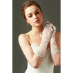 Gants de mariage Tulle Perler De longueur moyenne Sexy blanc