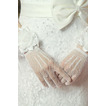 Gants de mariage blanc Mince Fleurs Court Doigt entier Epurée