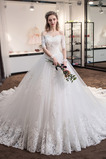 Robe de mariée Tulle Froid Manche Aérienne Naturel taille Dentelle