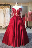 Robe de bal Vintage Gaze Norme Fête Longueur de plancher Manche Longue