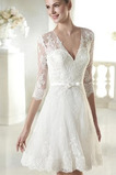 Robe de mariée Dentelle Manquant Haute Couvert Manche Demi Dentelle