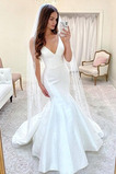 Robe de mariée Simple Sans Manches Salle des fêtes Soie Sirène