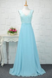 Robe de demoiselle d'honneur Col en V Romantique Mousseline A-ligne