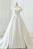 Robe de mariée Manquant Epurée aligne Col Bateau Drapé Automne