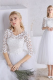 Robe de mariée Dentelle Longueur Mollet Naturel taille Médium