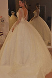 Robe de mariée Perle Col en V Salle des fêtes Manche Aérienne