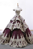 Robe de mariée Manche Courte Laçage Rosée épaule Ancien Poire