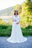 Robe de mariée Taille haute Maternité Empire Dentelle Tulle De plein air
