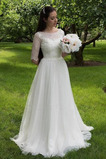 Robe de mariée Dentelle Manche Aérienne Simple Poire Tulle Fermeture à glissière