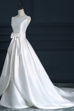 Robe de mariée Naturel taille A-ligne Ruché Col Bateau Fermeture éclair