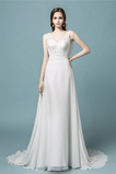 Robe de mariage Sans Manches Dos nu Perle De plein air Mousseline