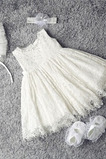 Robe de fille de fleur Dentelle Dentelle Vacances A-ligne Sans Manches
