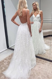 Robe de mariée Dos nu Col en V Foncé a ligne Été Drapé Simple