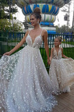 Robe de mariage Bretelles Spaghetti a ligne Été Plage Médium