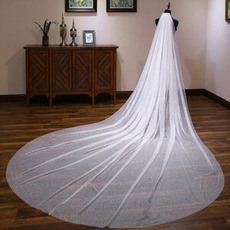 Voile de mariage longue queue mariée couvre-chef voile de ciel étoilé brillant blanc