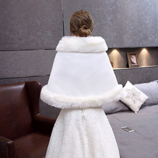 Fausse fourrure de mariage châle chaud grand manteau de mariée de taille