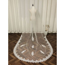 Dentelle dentelle voile rangée fleur voile de mariée image réelle voile de mariée blanc ivoire voile de mariée
