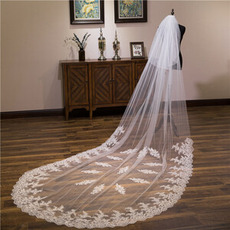 Voile de mariée grande queue en dentelle nouveau voile de fleur de rangée de dentelle voile de 3,5 m