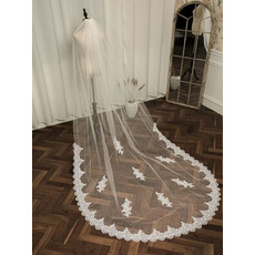 Dentelle dentelle voile rangée fleur voile de mariée image réelle voile de mariée blanc ivoire voile de mariée