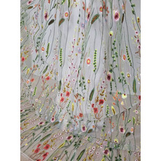 Voile brodé Voile de jardin secret Voile de fleur Voile de mariage d'été Voile de mariage de jardin Voile vintage