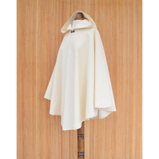 Manteau de manteau de laine de cachemire ivoire, manteau de mariage blanc, manteau de mariage blanc avec capuche