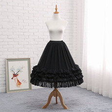 Black chiffon underskirt, bridal long crinoline, cosplay prom dress chiffon underskirt, puffy skirt, Lolita midi skirt