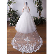 Voile de pétale tridimensionnel 3 mètres de long voile de chapelle voile de mariage mariée