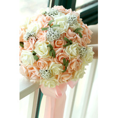 30 bouquets de demoiselles d'honneur mariages de mariage fleurs de simulation de rose de couleur champagne