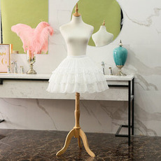 Jupe en arête de poisson en dentelle Lolita, jupon Cosplay, crinoline en dentelle en mousseline de soie 47CM