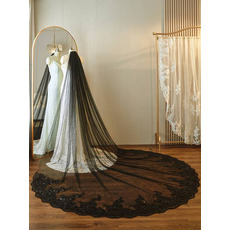 Voile de mariée mariage voile noir dentelle voile de paillettes 3 mètres de long voile de mariée