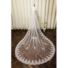 Voile de dentelle monocouche accessoires de mariage voile ivoire blanc de mariée avec voile de peigne à cheveux en métal
