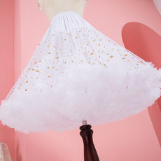 Jupon long en tulle de dentelle blanche, crinolines de jupons cosplay Lolita, jupe tutu de ballet, jupons de filles, jupon Lolita 60CM