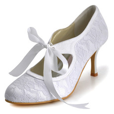 Chaussures de mariage en dentelle blanche en dentelle, plus la taille des talons hauts talons hauts de demoiselle d'honneurtalons hauts