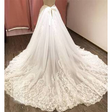Jupe amovible de mariage pour robes jupe de mariée en dentelle appliques jupe de train détachable taille personnalisée