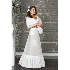Petticoat de mariage Robe pleine Deux jantes Flouncing blanc