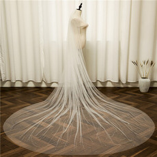Voile de mariée perle grand voile de mariée traînant avec peigne à cheveux fil uni de 3 mètres de long