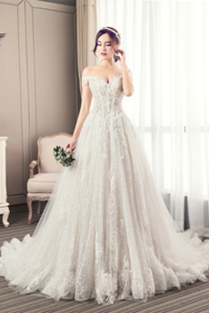 Robe de mariée Tulle Elégant Mancheron A-ligne Lacez vers le haut