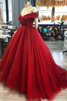 Robe de bal Manquant Tulle Naturel taille Drapé Fermeture à glissière