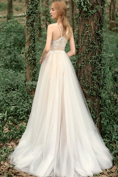 Robe de mariage Tulle Appliquer a ligne Longue Sans Manches Simple