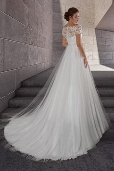 Robe de mariée Manche Courte net Empire Appliquer Jardin Simple