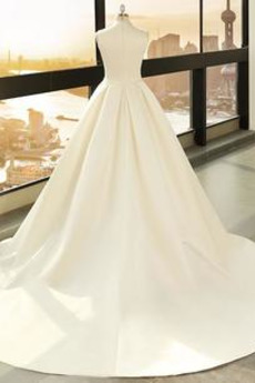 Robe de mariée Hiver Fermeture à glissière Drapé Eglise Soie