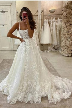 Robe de mariée Tulle Petites Tailles Sans Manches Traîne Moyenne