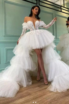 Robe de mariage Asymétrique Sans bretelles Norme Manche Longue