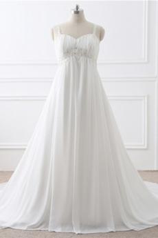 Robe de mariée Grandes Tailles Larges Bretelles Empire Chaussez