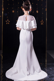 Robe de fille de fleur Médium Manche Lâche Fermeture à glissière