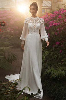 Robe de mariée Dentelle Manche de T-shirt De plein air a ligne