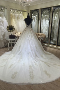 Robe de mariée Princesse Mancheron Décalcomanie Fermeture à glissière