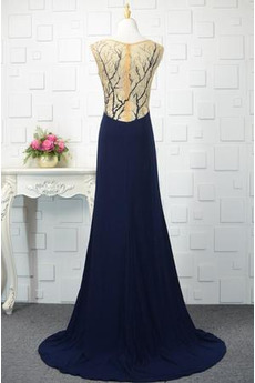 Robe de soirée Longue Sans Manches Naturel taille Fourchure Frontale