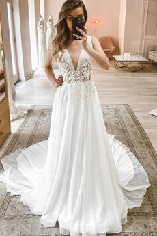 Robe de mariée a ligne Norme Elégant Glissière Décalcomanie Plage